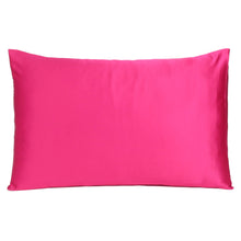 Fuchsia Dreamy Set Of 2 Silky Satin Queen Pillowcases