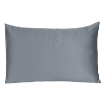 Dark Gray Dreamy Set Of 2 Silky Satin Queen Pillowcases