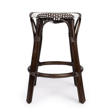 24" Dark Brown Rattan Backless Counter Height Bar Chair With Footrest