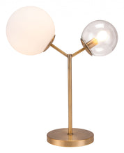 56" Copper Metal Bedside Table Lamp With Clear Globe Shade