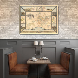 24" X 32" Map Of Tombstone Mining District Vintage Travel Poster Wall Art
