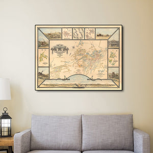 24" X 32" Map Of Tombstone Mining District Vintage Travel Poster Wall Art
