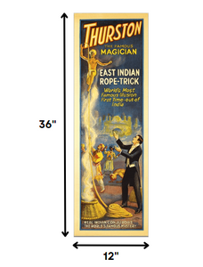 24" X 72" Thurston Rope Trick Vintage Magic Poster Wall Art