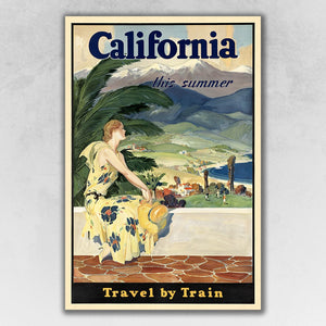Vintage 1934 California Travel Unframed Print Wall Art