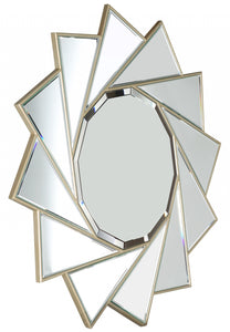 35" Painted Sunburst Accent Mirror Wall Mounted With Metal Frame
