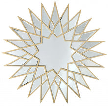 34" Painted Sunburst Accent Mirror Wall Mounted With Metal Frame