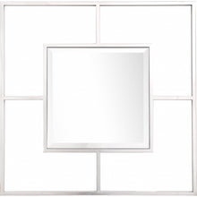 32" Painted Square Accent Mirror Wall Mounted With Metal Frame