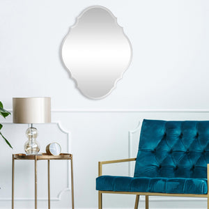 31" Mirrored Accent Mirror Wall Mounted With Glass Frame