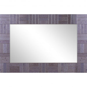 35" Antique Rectangle Accent Mirror Wall Mounted With Glass Frame