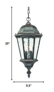 Two Light Antique Black Carousel Lantern Hanging Light