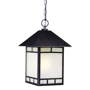 Antique Bronze Frosted Glass Hanging Lantern Light