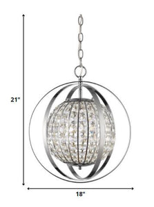 Olivia 1-Light Polished Nickel Crystal Globe Pendant