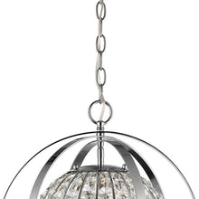 Olivia 1-Light Polished Nickel Crystal Globe Pendant
