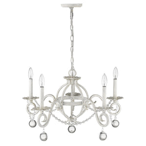 Callie 5-Light Country White Chandelier