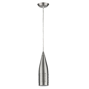 Narrow Silver Hanging Light with Glass Studs