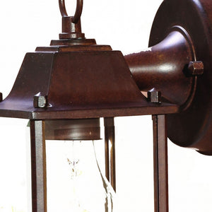 Dark Brown Hanging Glass Lantern Wall Light