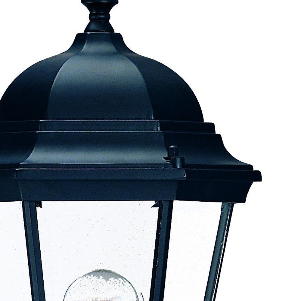 Matte Black Domed Glass Lantern Wall Light