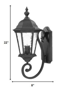 One Light Matte Black Carousel Lantern Wall Light