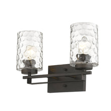 Bronze Metal and Pebbled Glass Two Light Wall Sconce