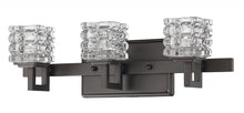 Coralie 3-Light Oil-Rubbed Bronze Sconce With Pressed Crystal Shades