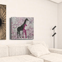 Exotic Pink Giraffes Unframed Print Wall Art
