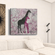 Exotic Pink Giraffes Unframed Print Wall Art