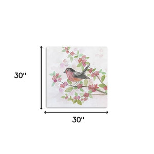 Flower And Bird Unframed Print Wall Art