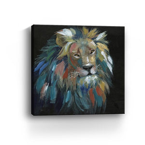 Painted Lion Portrait Unframed Print Wall Art
