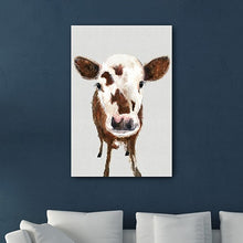 24" x 16" Brown and White Baby Cow Face Canvas Wall Art - Buy JJ's Stuff
