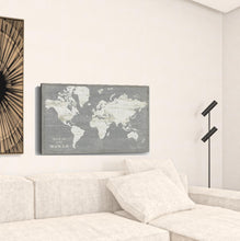 24" Minimalist World Map Canvas Wall Art