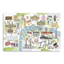 Fun Illustrated London Map Unframed Print Wall Art