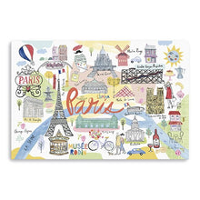 Fun Illustrated Paris Map Unframed Print Wall Art