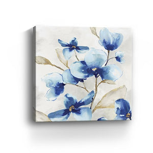 20" x 20" Watercolor Shades of Blue Floral Canvas Wall Art - Buy JJ's Stuff