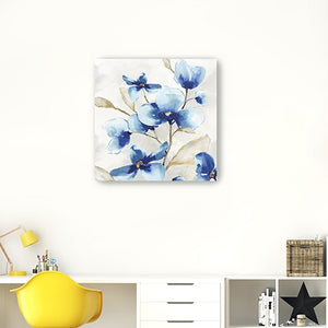20" x 20" Watercolor Shades of Blue Floral Canvas Wall Art - Buy JJ's Stuff