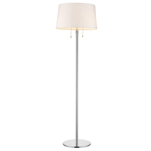59" Chrome Traditional Shaped Floor Lamp With White Empire Shade