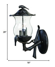 Avian 3-Light Black Coral Wall Light With Seeded Glass