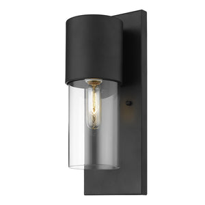 Contemporary Matte Black and Glass Wall Light