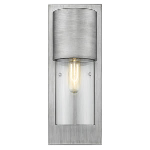Contemporary Brushed Silver and Glass Wall Light