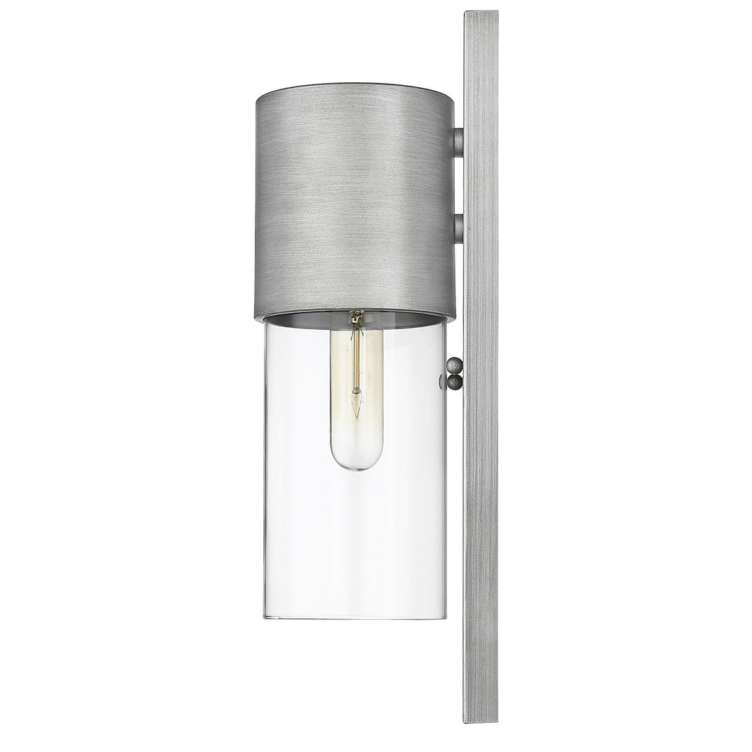 Contemporary Brushed Silver and Glass Wall Light