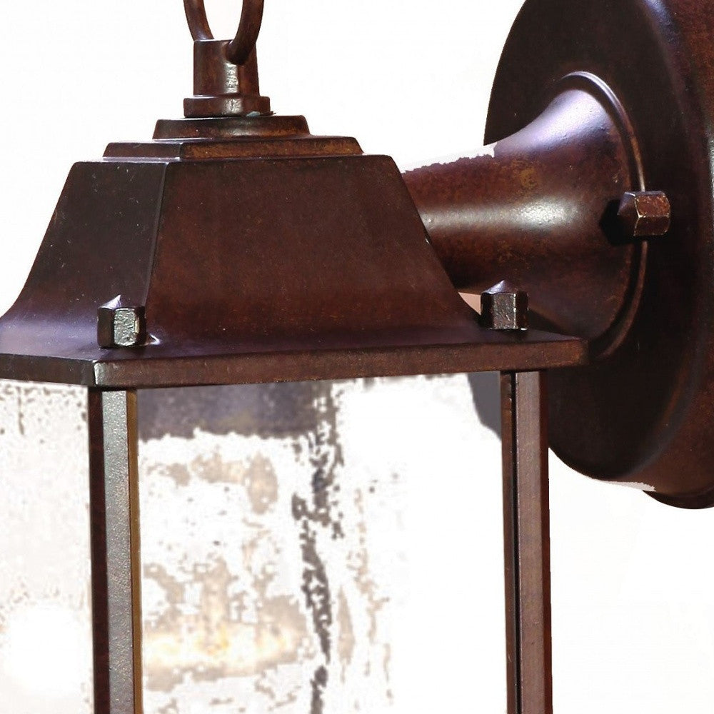 Dark Brown Hanging Waterfall Glass Lantern Wall Light