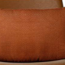 Solid Brown Faux Leather Lumbar Throw Pillow