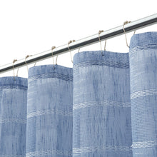 Blue Striped Embroidered Shower Curtain