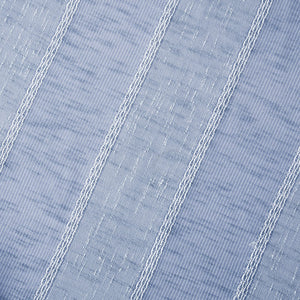 Blue Striped Embroidered Shower Curtain