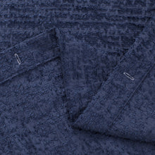 Navy Blue Soft Textured Shower Curtain