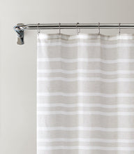 Taupe and White Striped Shower Curtain