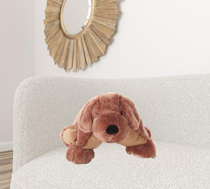 Foldable Plush Brown Dog Pillow