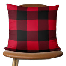 Red and Black Buffalo Plaid Throw Pillow