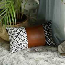 Set of 2 Rustic Brown Geometric Throw Pillow Covers