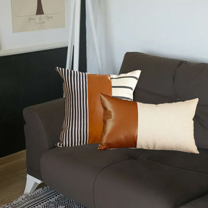 Set of 2 Brown Bohemian Styled Throw Pillow Covers