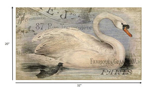 Vintage Look French Swan Large Wall Art